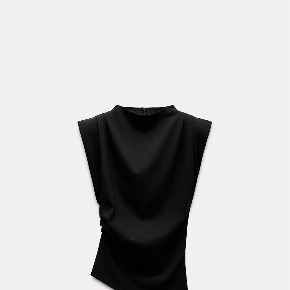 Zara - RUCHED SHOULDER PAD TOP